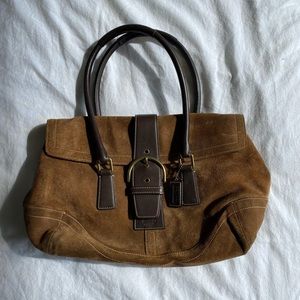 Coach Y2K Boho Buckle Flap Shoulder Suede Bag